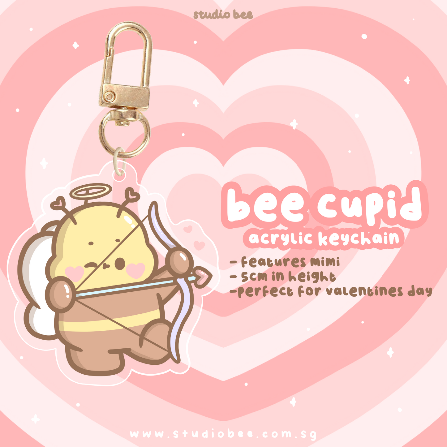 Mimi the Bee Cupid Acrylic Keychain