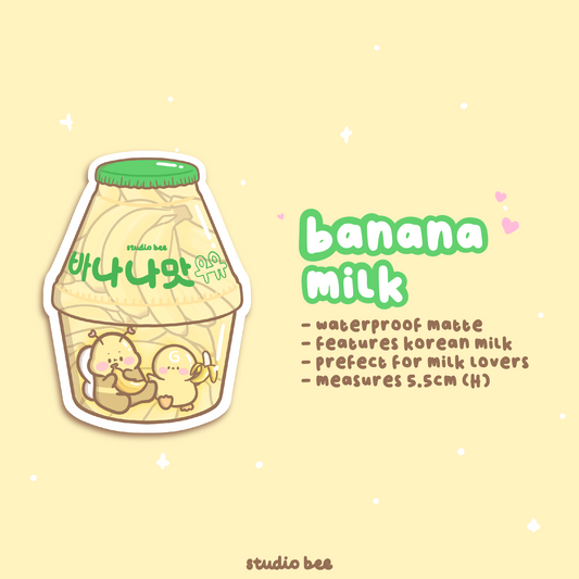 Banana Milk Matte Sticker Flake