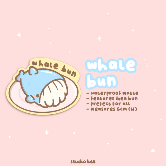 Whale Bun Matte Sticker Flake