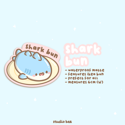 Shark Bun Matte Sticker Flake