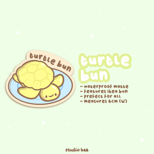 Turtle Bun Matte Sticker Flake