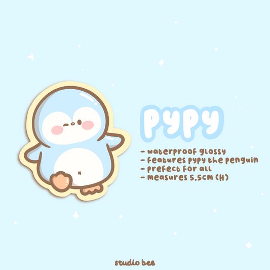 Pypy the Penguin Glossy Sticker Flake