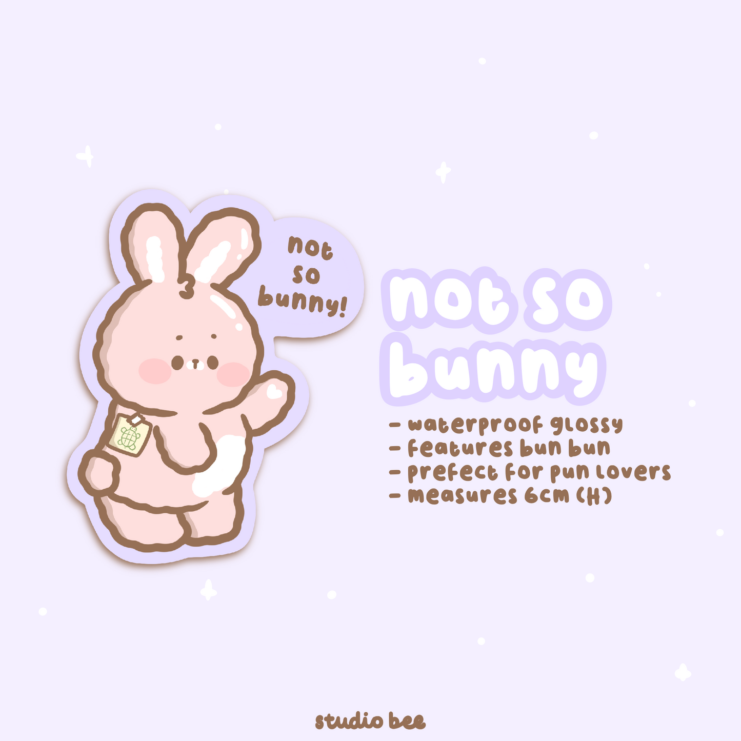 Not So Bunny Glossy Sticker Flake