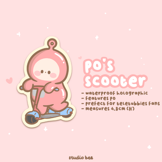 Po's Scooter Holographic Sticker Flake