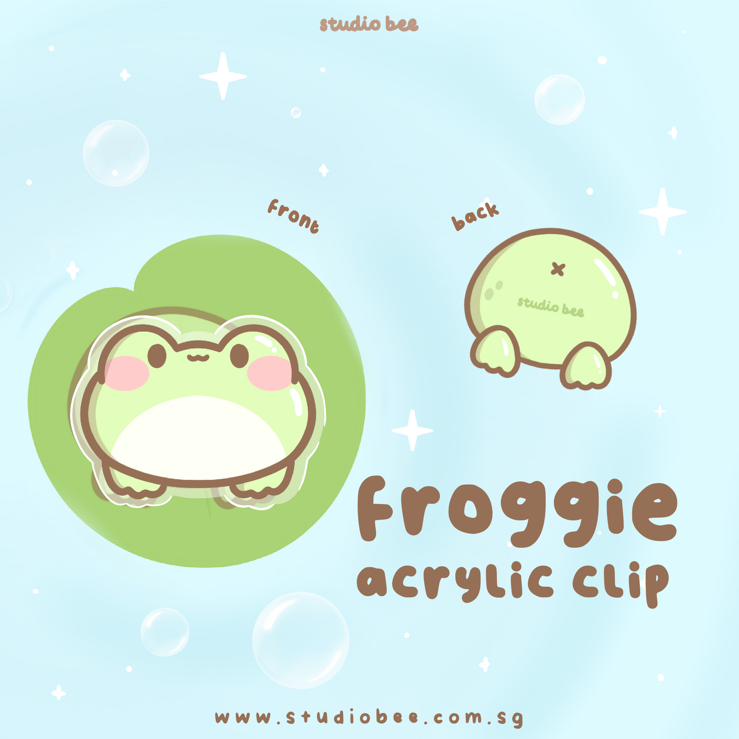 Froggie the Frog Acrylic Clip