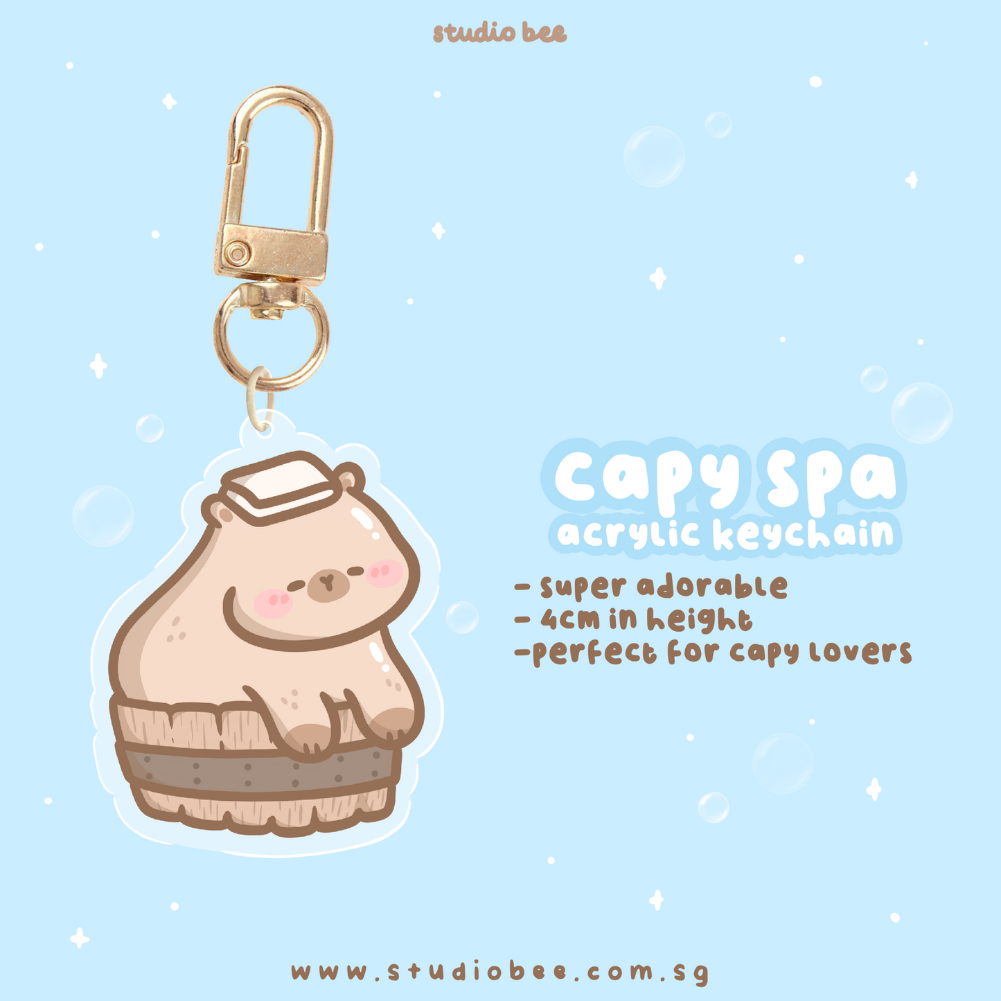 Capy Spa Acrylic Keychain