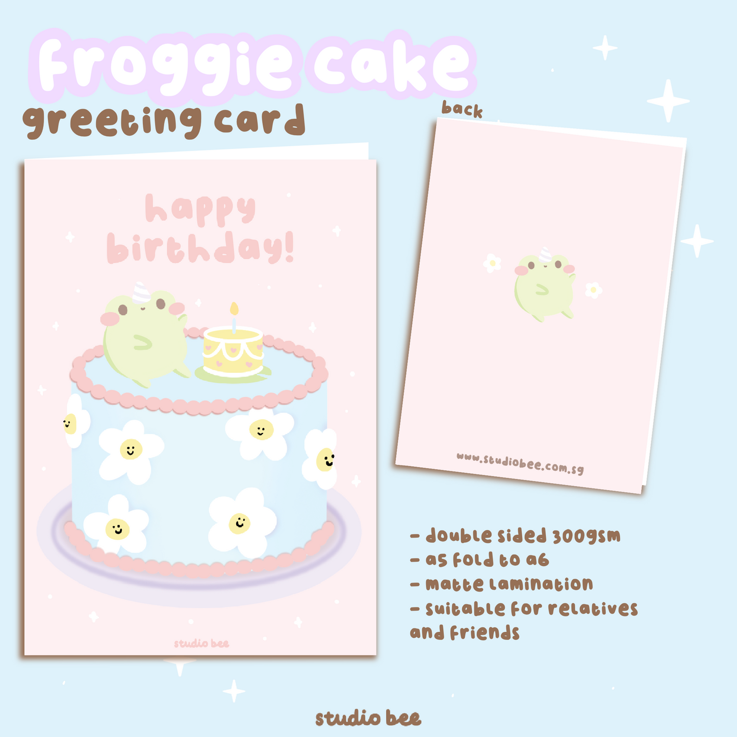 Froggie Cake Birthday Greeting Card