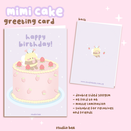 Mimi Cake Birthday Greeting Card