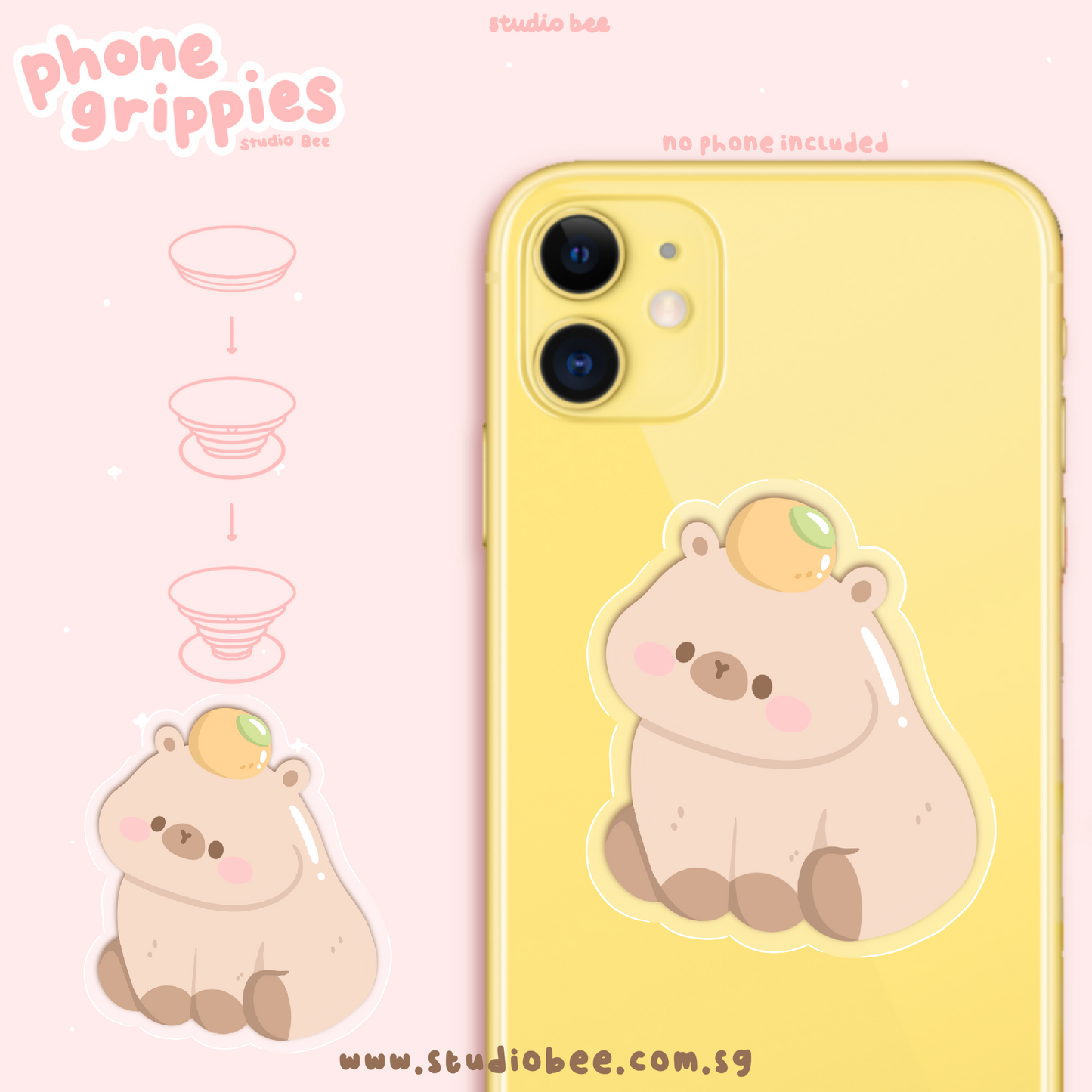 Citrus Capy Phone Grippies Pop Socket