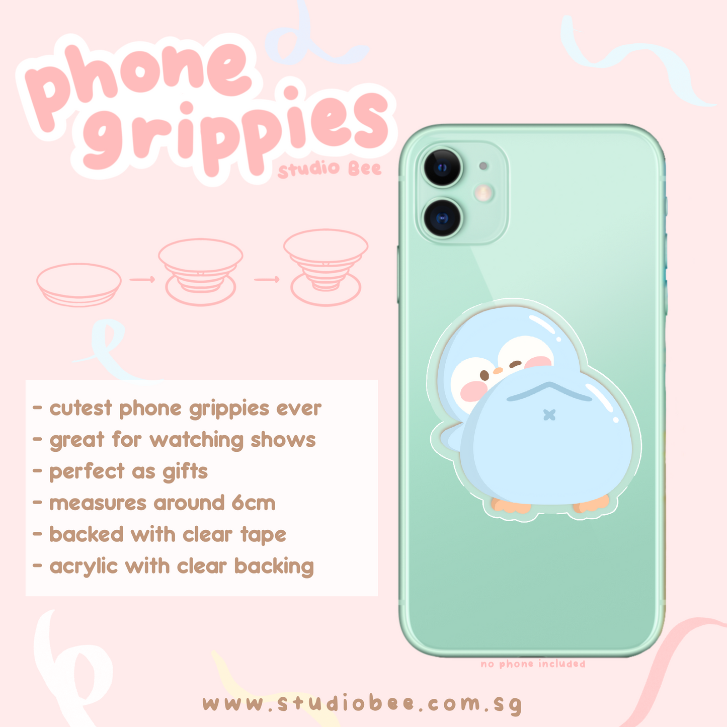 PyPy Penguin Phone Grippies Pop Socket