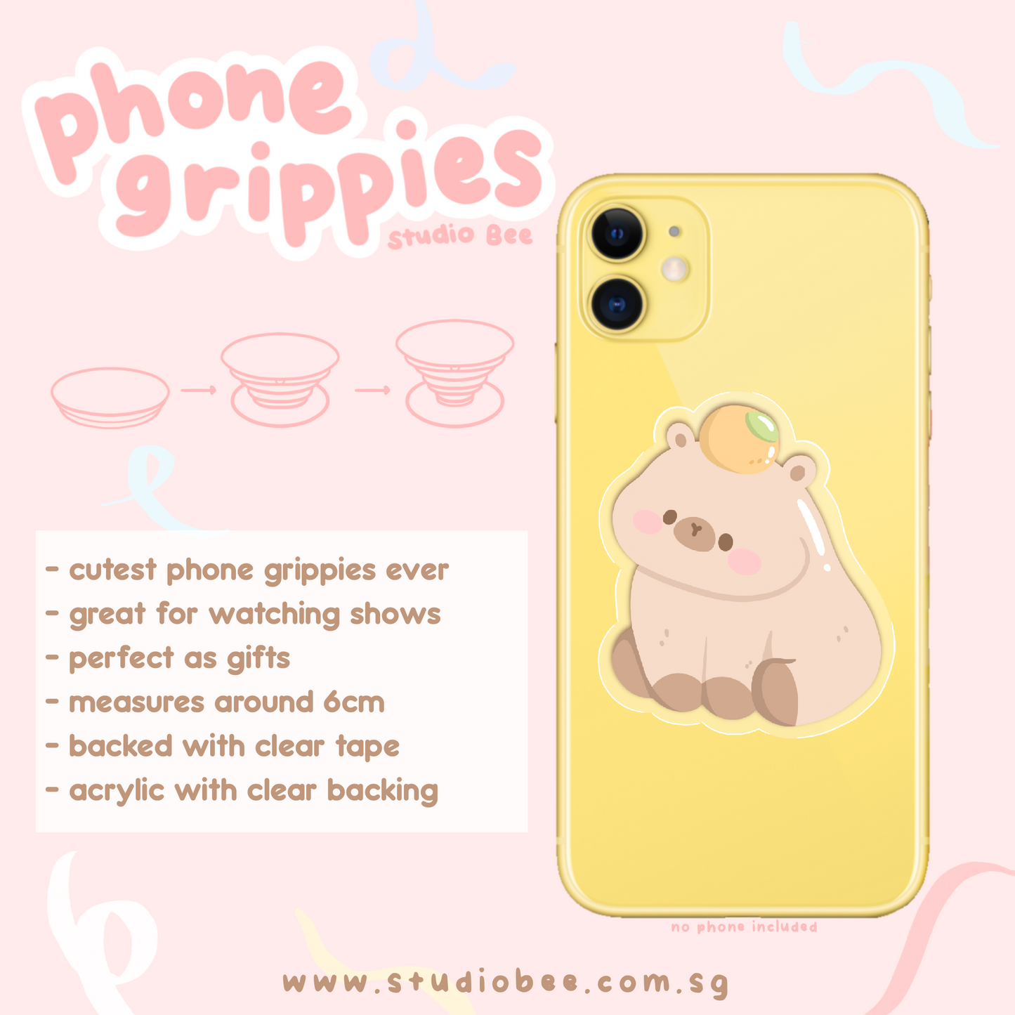 Citrus Capy Phone Grippies Pop Socket