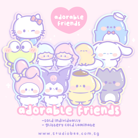 Adorable Friends 1st Series Glittery Sticker Flake