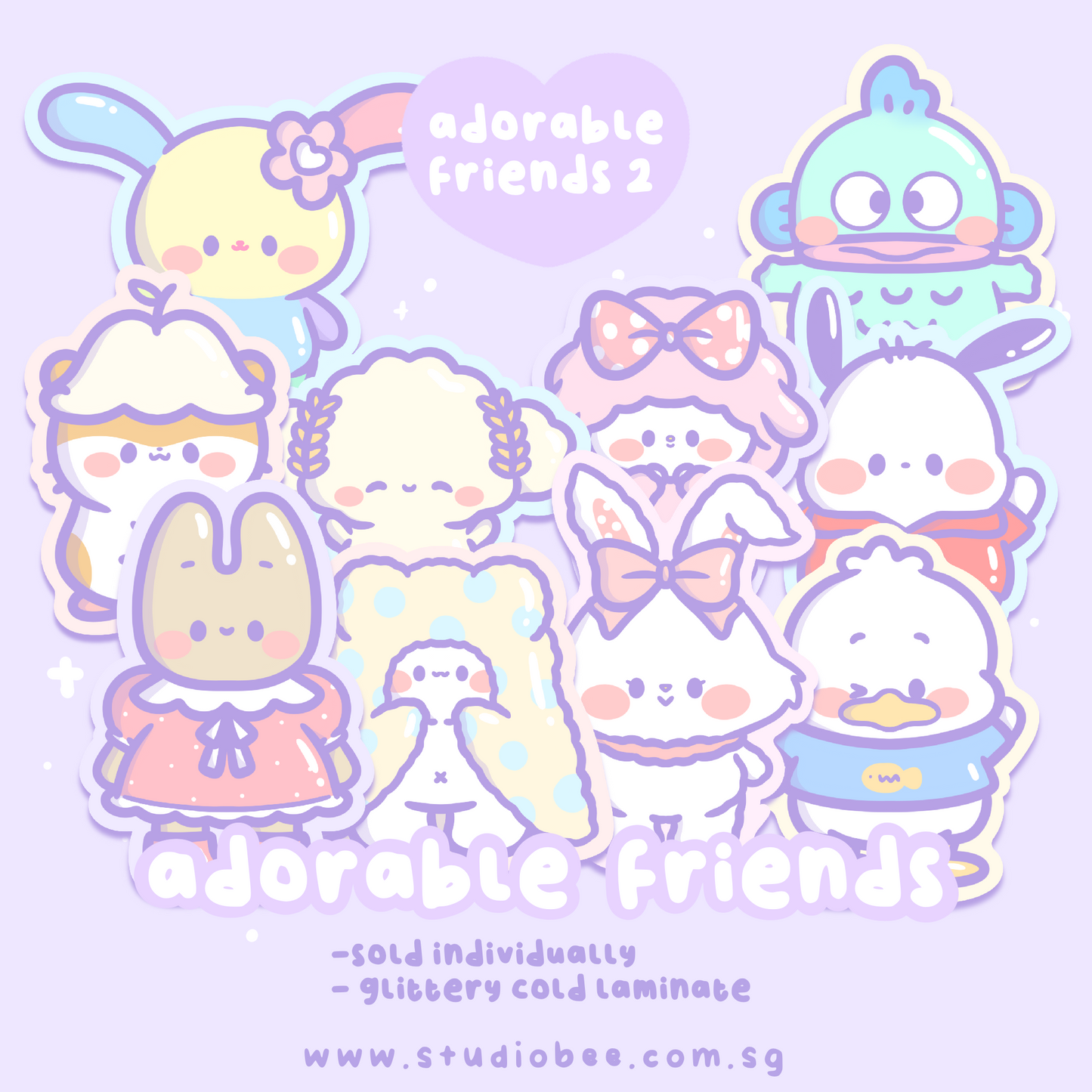 Adorable Friends 2nd Series Glittery Sticker Flake