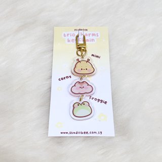 Yellow Trio Charms Acrylic Keychain