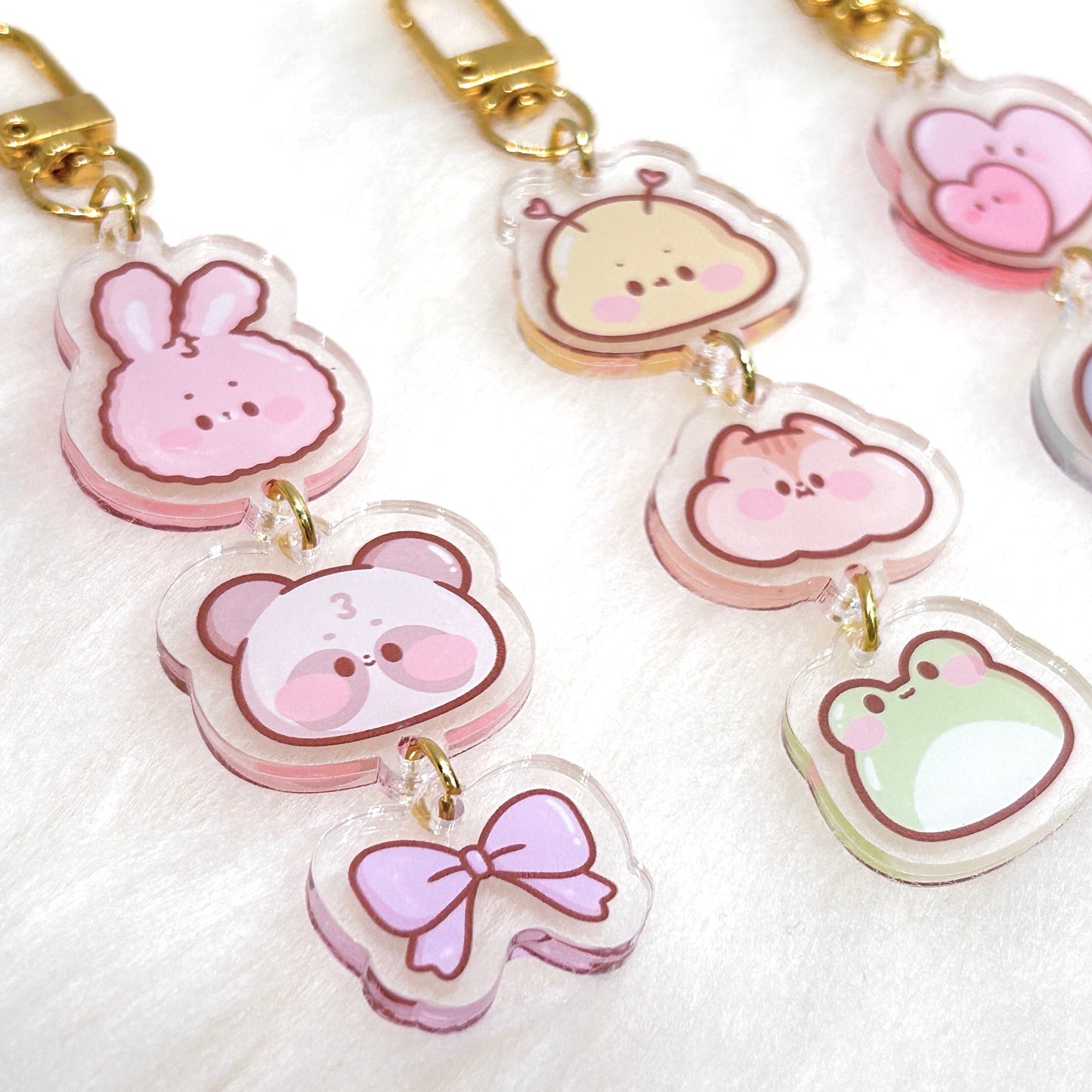 Pink Trio Charms Acrylic Keychain