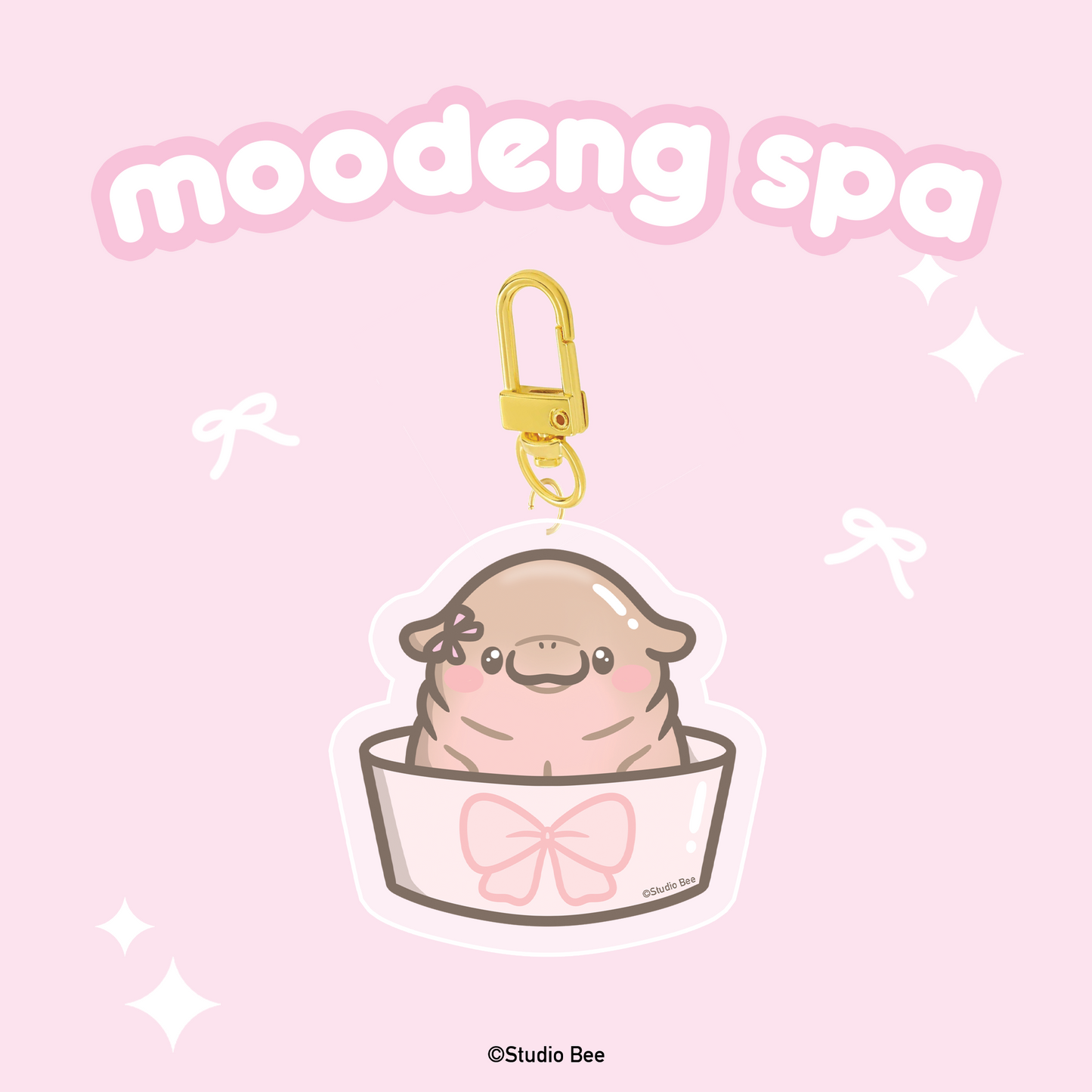 Moodeng Spa Acrylic Keychain