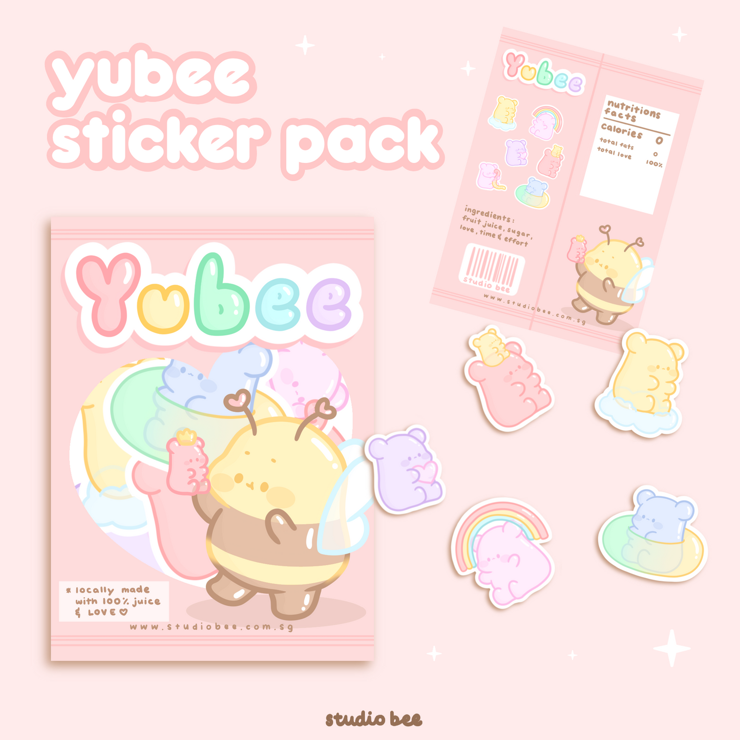 Yubee Gummy Sticker Pack (5pcs)