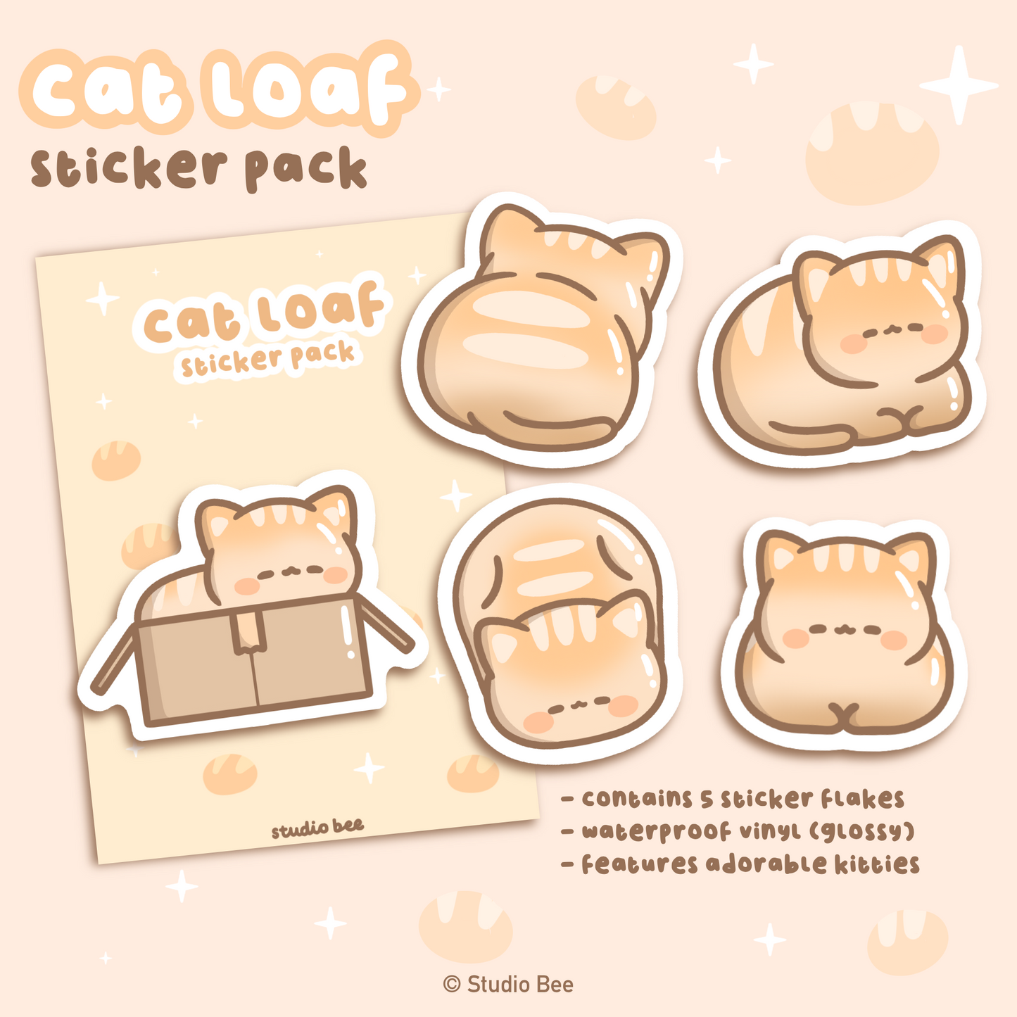 Cat Loaf Sticker Pack (5pcs)