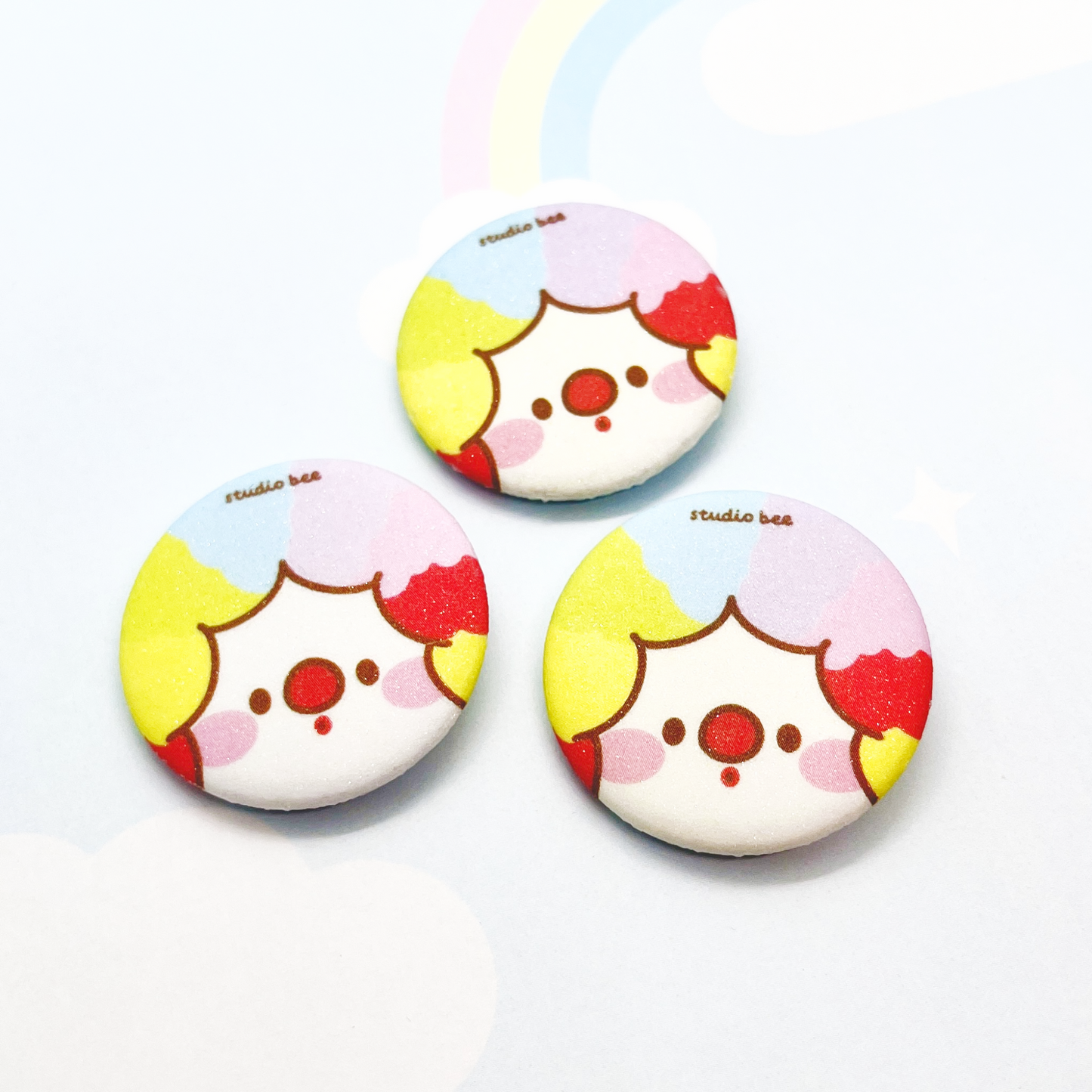 Clown Face Button Badge