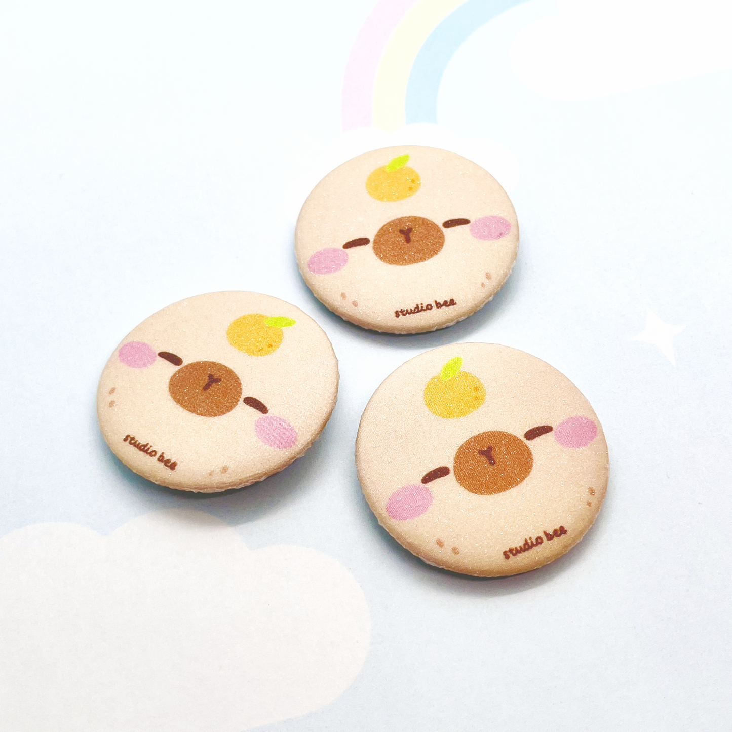 Capybara Face Button Badge