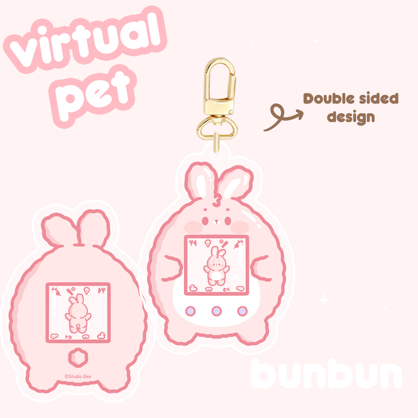 BunBun Bunny Virtual Pet Keychain