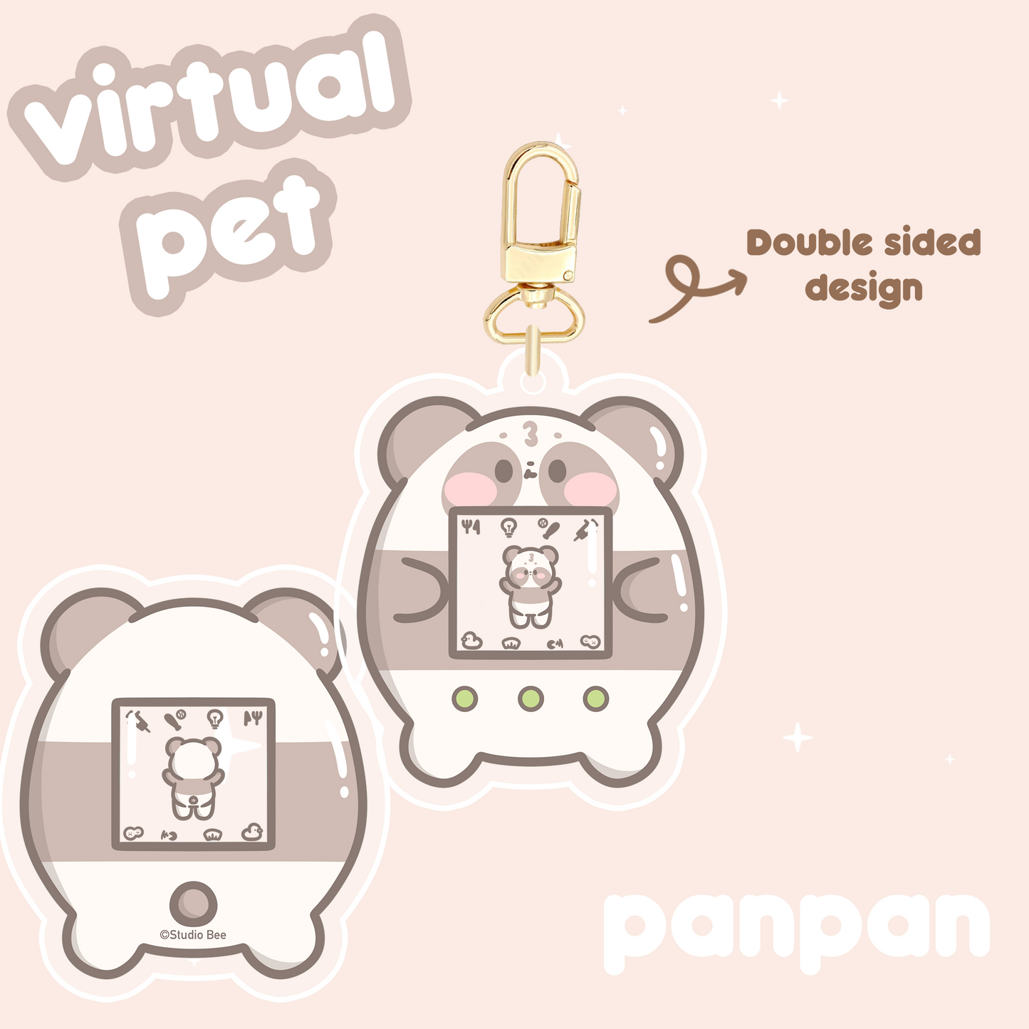 PanPan Panda Virtual Pet Keychain